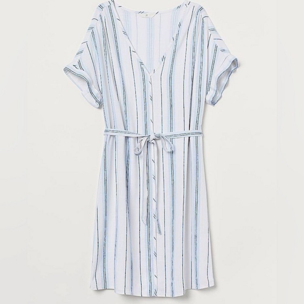 H&M Striped Linen‎ Blend Dress